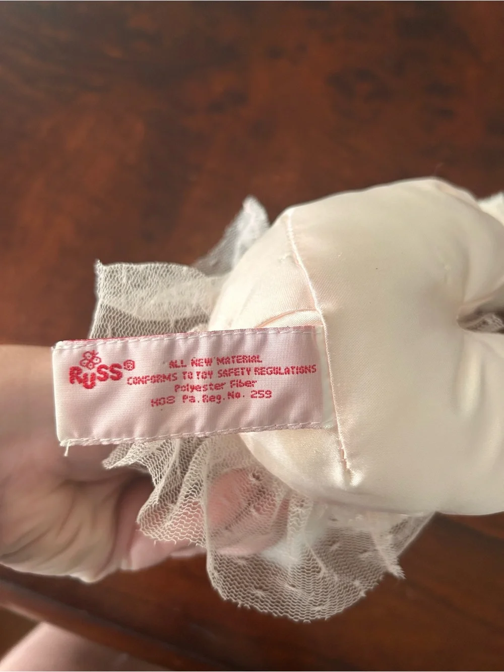 Russ Berrie Ariel White Princess Teddy Bear Plush 6” Stuffed Animal